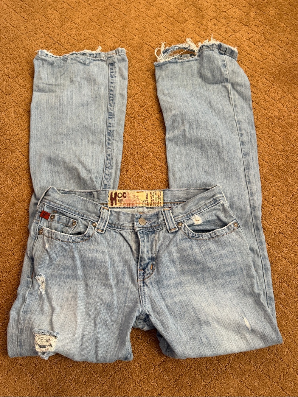 Vintage HCO Hollister low rise distressed flare jeans women’s 7 Y2K